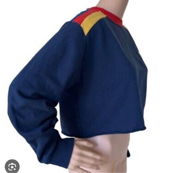 Navy Blue Vans Cropped Sweatshirtrt - Picture 2 of 3